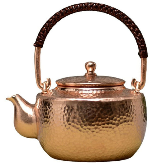 Théière chinoise, ensemble de théière traditionnelle, Surface peinte à la main, bouilloire à eau chaude faite à la main, bouilloire en cuivre, service à thé Kongfu 