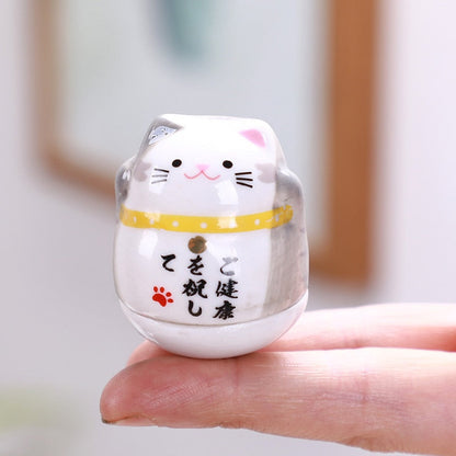 Maneki Neko – décoration de maison en céramique, gobelet de chat porte-bonheur japonais, dessin animé Feng Shui, Statue de chat de Fortune, accessoires de décoration de salle 