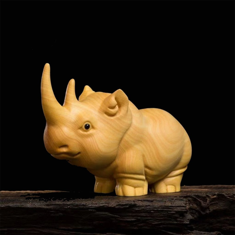 Sculptures And Figurines For Interior Cute Wood Carving Animals Statue Decoration Ornaments For Home Luxury Desk Accessories