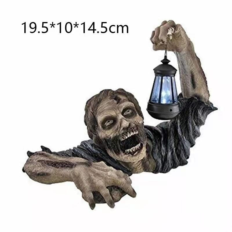 Nová Halloween Zombie Lantern Resin Crafts Decoration Garden Ozdoby Hororová socha