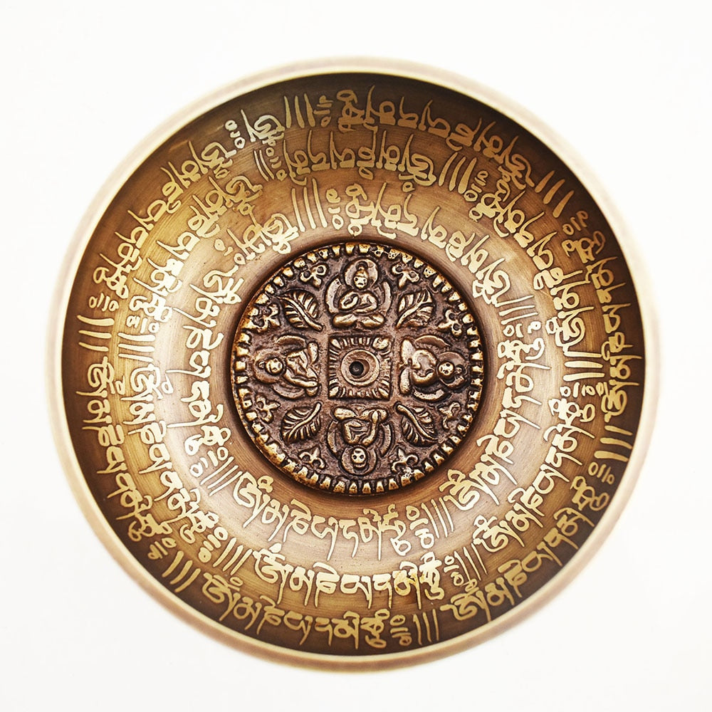 12cm 네팔 수제 노래 그릇 세트 부처님 만트라 디자인 티베트 사운드 그릇 요가 노래 명상 Decoracion