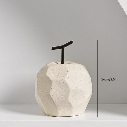 インテリアデスクアクセサリーのためのノルディック彫刻用品ホームリビングルーム装飾アップルピアセラミックセラミックユニークな果物の飾り