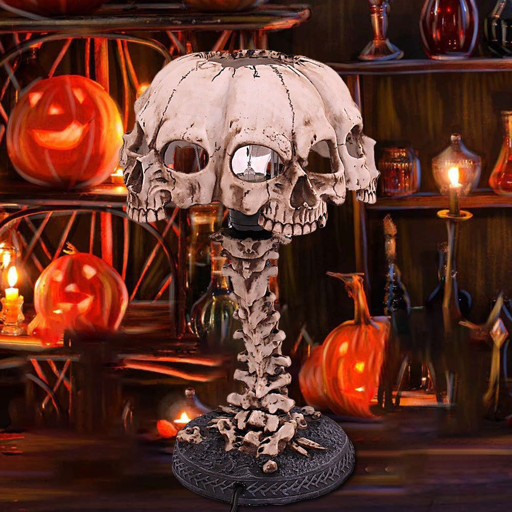 Kreativní pryskyřice lebka stolní lampa svítící lebka Night Light Home Office Desktop Ornament Halloween Dekorace