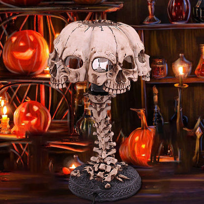 Luova hartsin kallopöytävalaisu Luminous Skull Night Light Home Office Desktop Ornament Halloween -koriste