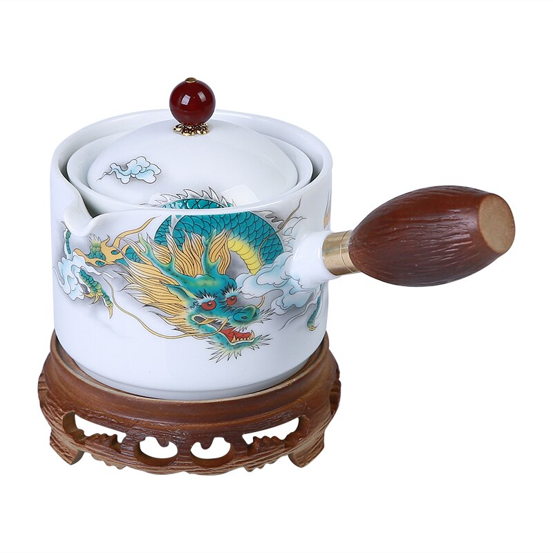 Ceramic Tea Cup för Puer Porcelain Chinese Kungfu Tea Set 360 Rotation Tea Maker and Infuser ， Portable Travel Tea SE