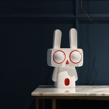 Resin patung kelinci kreatif abstrak kartun figurines desktop kerajinan hewan ornamen home room room porch decoration hadiah