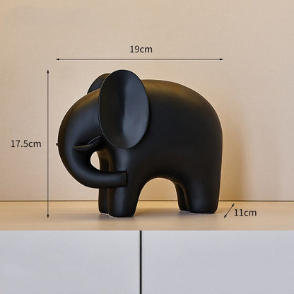 Nordic Style Elephant Statue Resin Ornaments Home Decor Crafts Statue Office Desk Figurines Decoration Bookcase Sculpture Gift