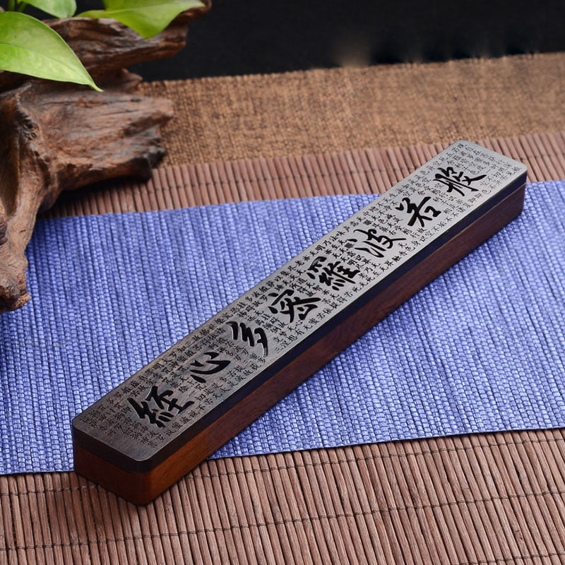 Creative Retro Black Home Office Wooden Incense Holder Incense Burner Traditional Chinese Type Wood Handmade Carving Censer Box