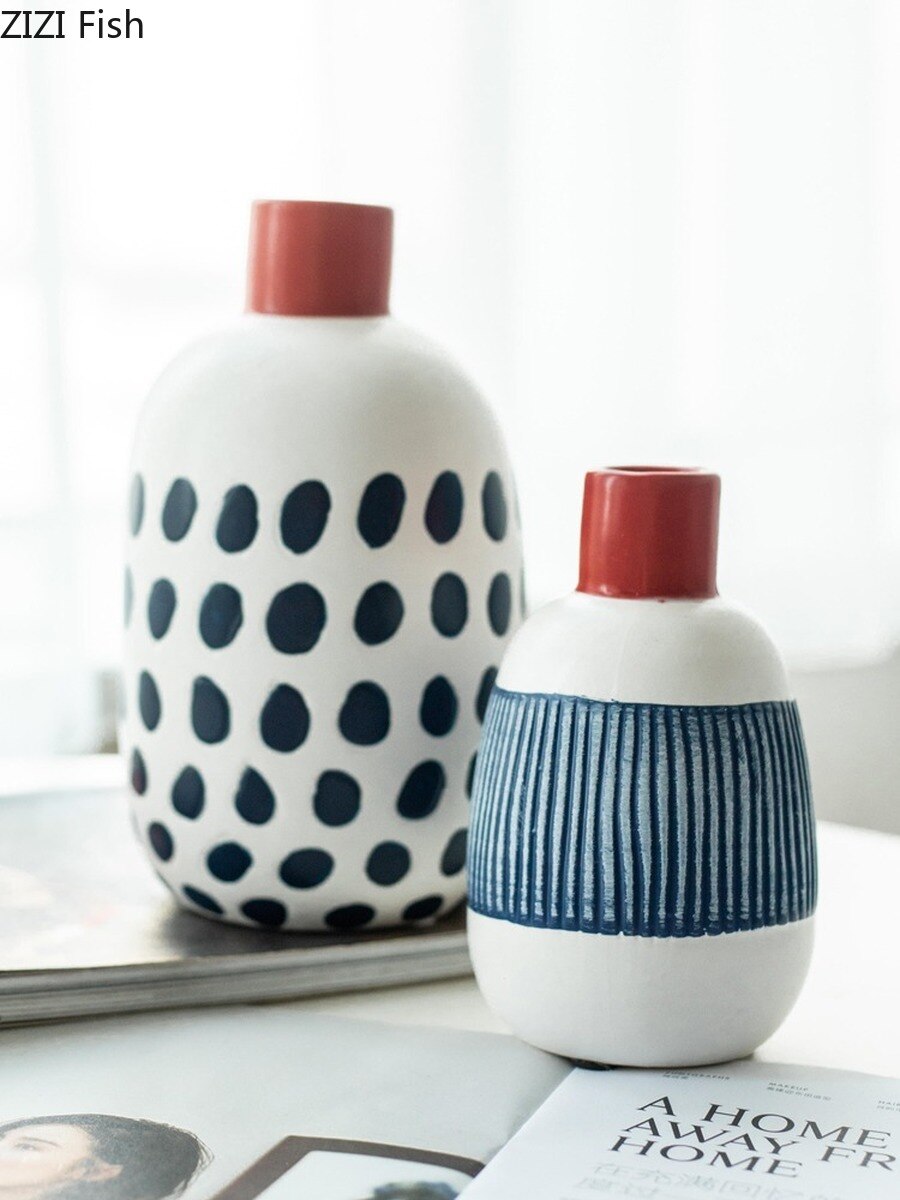 Moderne japansk keramisk blomstervase liten kaliber kunst blomsterarrangement stue soverom desktop vase hjem dekorasjon håndverk