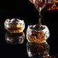 1PC Glass Tea Set Small Wine Cup Tasting Transparent Tea Cups White Wine Cup