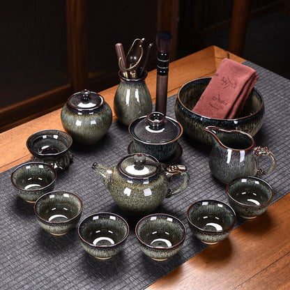 ערכת תה סינית קרמיקה טקס גאיוואן טקס יוקרה קונג פו ערכות תה מתנה - טאזאס דה טה משתייה מטבח