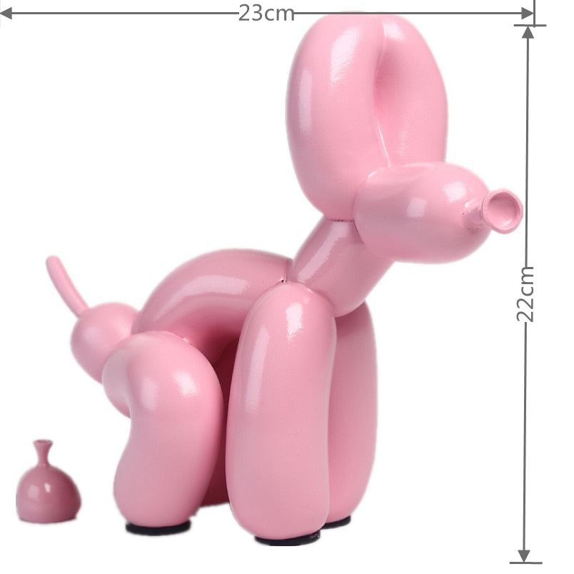 Balloon Doggy Doggy Poo Patung Resin Animal Animal Hiasan Rumah Resin Resin Craft Office Hiasan Pejabat Hitam