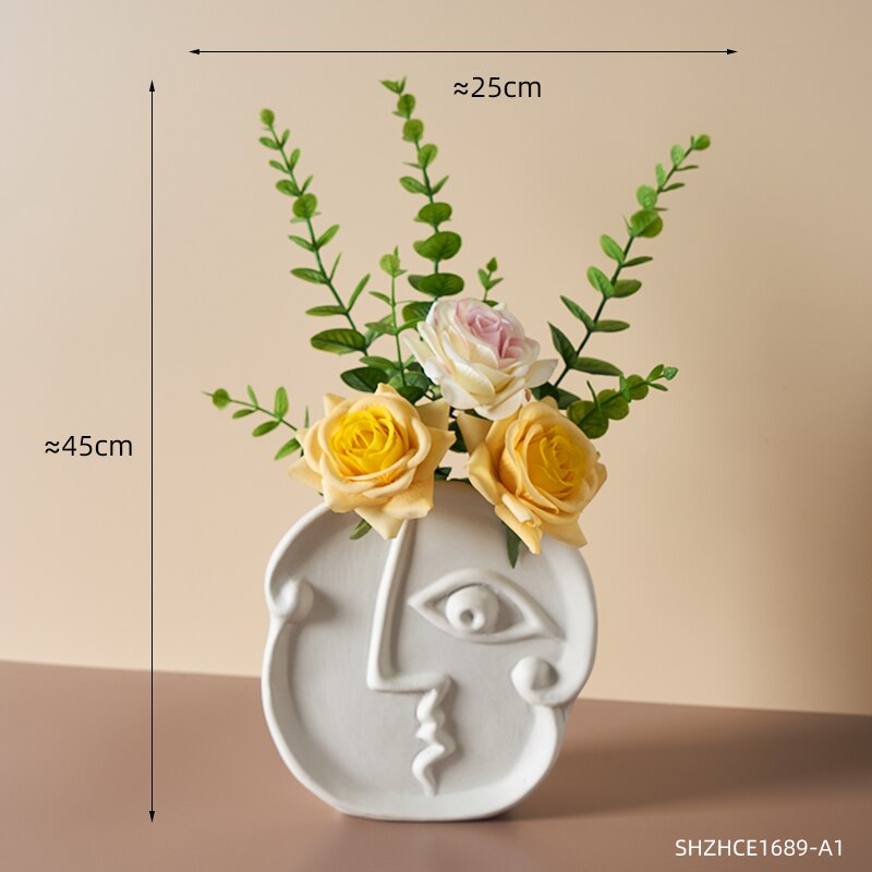 Абстрактная человеческая лицевая ваза керамические ремесла для дома украшения