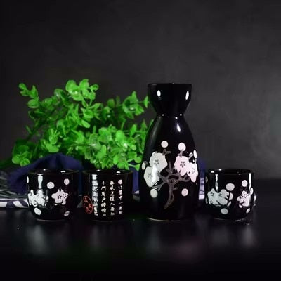 Japanese Sake Pot Set Fruit Wine Mug Sake Cup Household Baijiu Wine Mug Ceramic Sake Wine Set