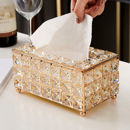 Nordisk diamantpennor vaser Tissue Box Home Lagring Metal Servetthållare Lyxigt sovrum Kök Living Decor Home Decoration