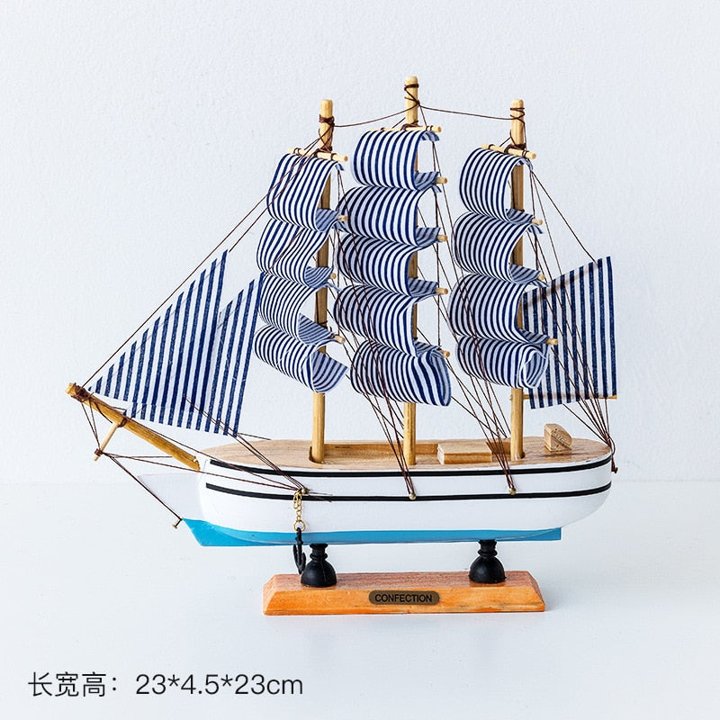 Modelo de veleiro de madeira de madeira Office Lar Room Decoration Crafts