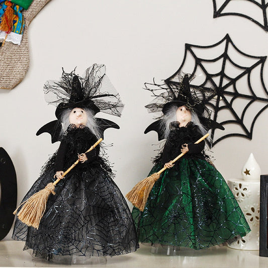 Nuevo Halloween Home Decoración Fantasma Ghost Festival No Witch Doll Top Top Tope de escritorio de la estrella Decoración de muñecas