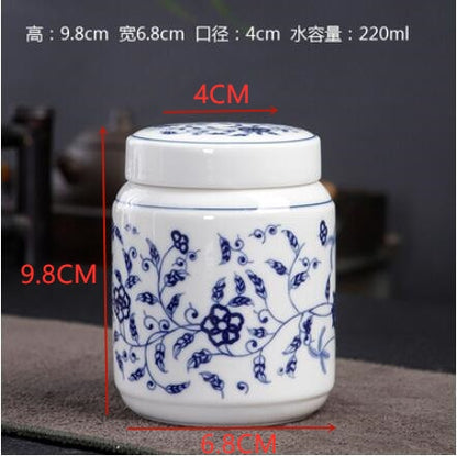 Китайская сине-белая фарфоровая керамика, контейнер для чая Tieguanyin, герметичные контейнеры, дорожный чайный пакетик, коробка для хранения, канистра для кофе