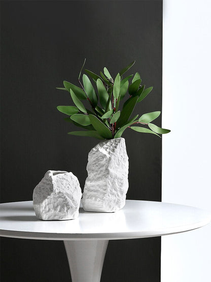 Vase en céramique de rocaille créative, décoration de salon, Arrangement de fleurs séchées, décoration de fleurs simples 