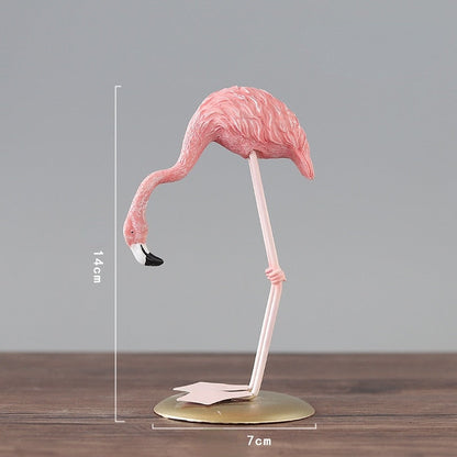 Hiasan Patung Kreatif Resin Flamingo Hiasan di ruang tamu Hadiah Meja Pejabat untuk Rakan Hiasan Rumah