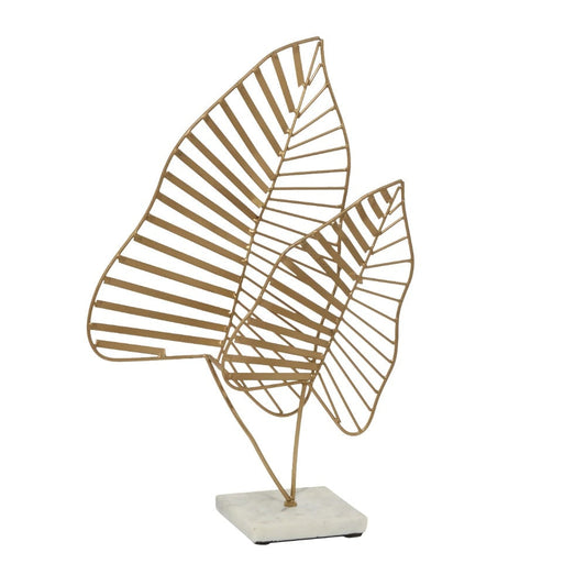 Železný glam zlatý kovový kovový listový stolek Top Decors 11 "W x 17" H Domácí výzdoba domácí výzdoba