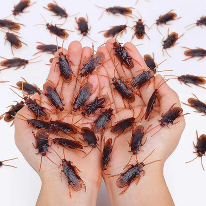 12pcs Artificial Fake Cockroach Halloween Props Funny Trick Joke Toys Realaches Realaches Bug Halloween Spoof Decoration Presente