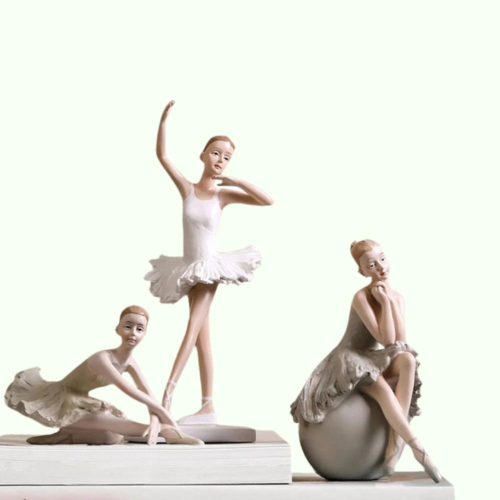 Statues de Ballet de fille de Style nordique, décoration créative de maison, Figurines de Ballet en résine pour la maison, décoration de salon, cadeau pour petite amie 
