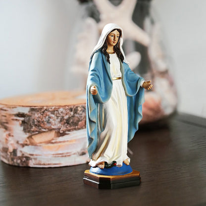 Jomfru Mary Statue 8.8 Our Lady of Grace Sculpture Virgin Mary Blessed Statue Resin Figurine Mother Madonna Catholic Religious