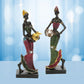Figurines miniatures de femmes dansantes africaines, Sculpture de dame tribale, Art de collection, décoration de la maison pour bureau, meuble TV 