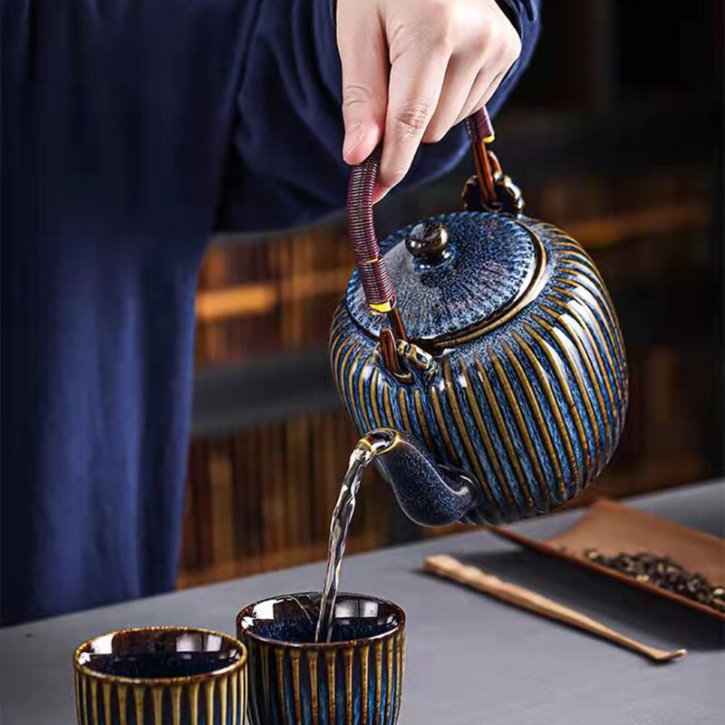 Filtre ile zarif Çin seramik çaydanlık 800ml Kupa Çay Teapot çay su ısıtıcısı Puer Çay Pot Seti TeAware Çaydan Kupası Servis Kil