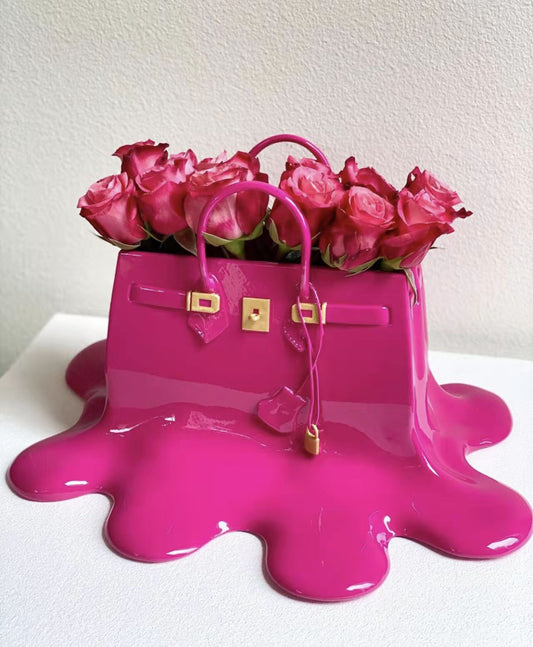 クリエイティブな樹脂花バッグ花瓶の家の装飾研究オフィスダイニングテーブルリビングルーム装飾バッグのための花瓶の豪華な彫刻