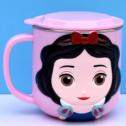 Copas da Disney Frozen Elsa Anna Princesa Cartoon Copo de leite Canecas 3D Mickey Minnie Aço inoxidável Copo bebê garotas Caneca de café meninas