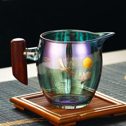 Colorido de vidro gaiwan xícara de chá resistente ao calor
