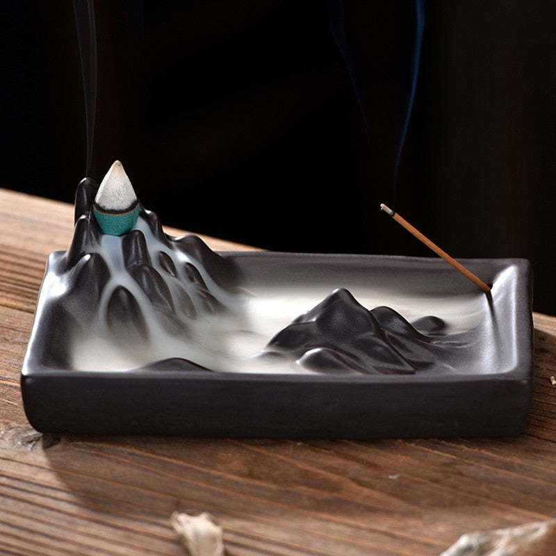 Retro backflow kadidlo hořák Kreativní keramická linie zen kadidlo hořák domácí čajovna zdobená