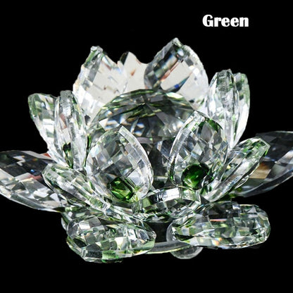 80Mm Quartz Crystals Lotus Flower Crafts Glass Fengshui Ornaments Healing Crystals Home Party Wiccan Decor Yoga Gifts Souvenir