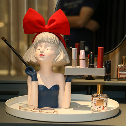 Creative Makeup Organizer Dekoracja Dekoracja dziewcząt Statua z żywicą tacą kosmetyczną kontener do przechowywania nordycki ornament salonu