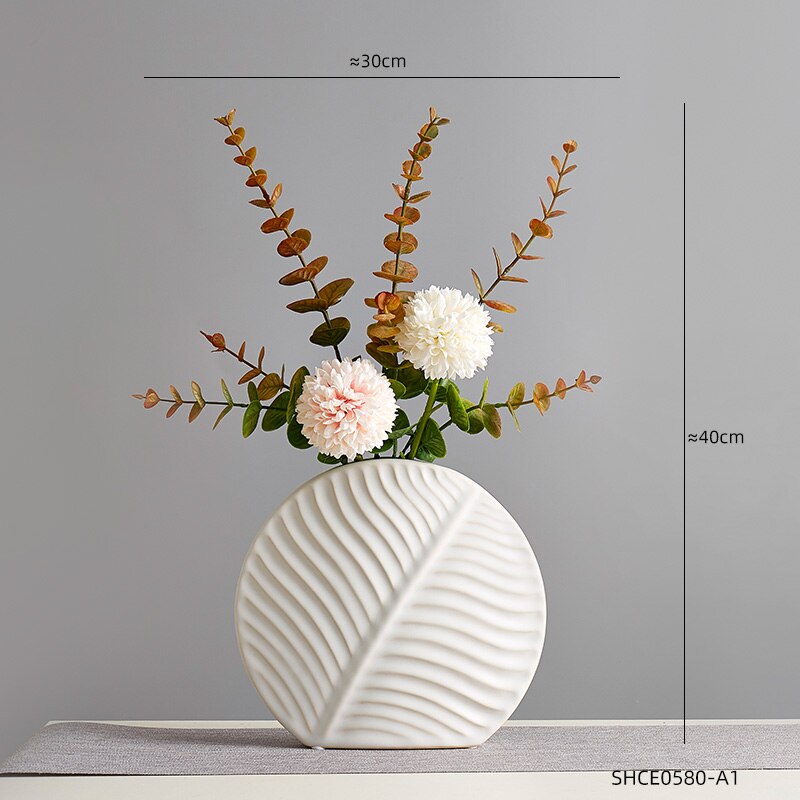 Decoração de casa moderna nórdica vasos de flores de cerâmica Decoração sala de estar de mesa de mesa de mesa de mesa Acessórios para artes criativas decorativas