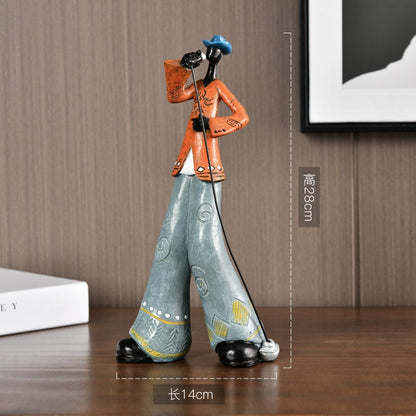 Creative Rock Band Music Art Character Model Statue Creative Living Room Decoration Wine Cabinet Decoration Resin Craft Supplies