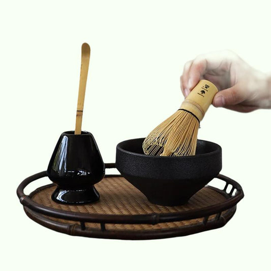 Set matcha tradisional natural bambu matcha kocok upacara matcha mangkuk pemegang teh jepang set