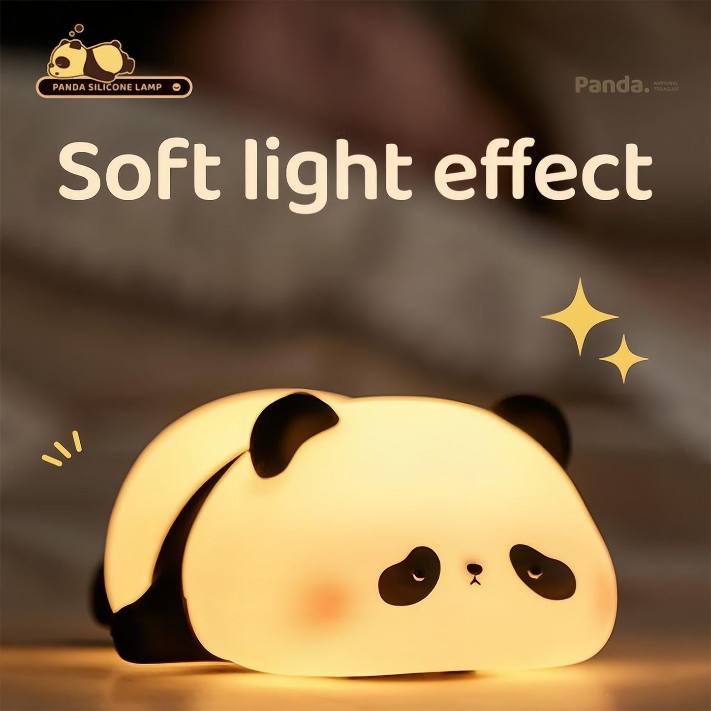 Panda nattlys for barn søte dyres silikon timing oppladbar lampekartakler panda soverom dekorasjon barn gutter jenter gave