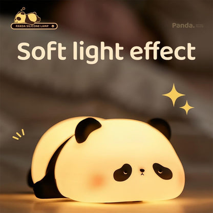 Lampu malam panda untuk kanak -kanak silikon haiwan comel masa yang boleh dicas semula lampu kartun panda bilik tidur hiasan kanak -kanak kanak -kanak lelaki hadiah
