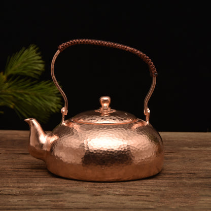 大容量ケトル純粋な銅銅温水ケトル手作りブラスケトルメタルコーヒーポット温かいワインジャグヴィンテージチャインズティーセット