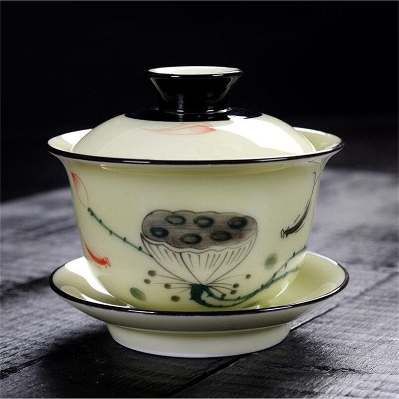 150 мл творческая китайская пейзажная живопись Gaiwan Tea Set Ceramic Teaware Set Set Tea Set Teapot Teaset Teabe чай
