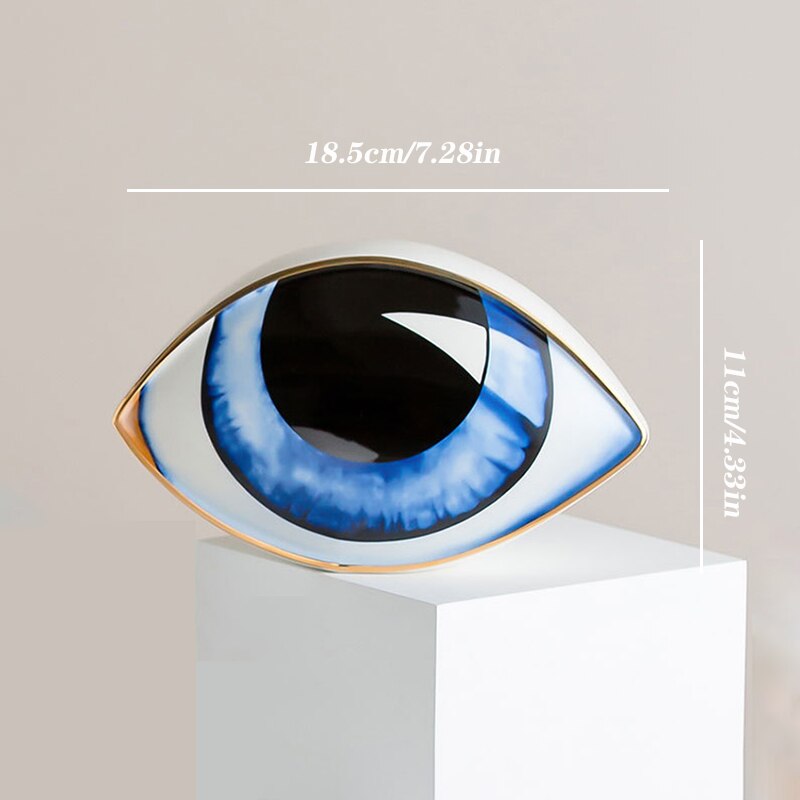 2023 Ny keramisk Devil's Eye Home Decor Eye Ornaments Sculpture Statues Study Room Abstract Decoration Gift Giving