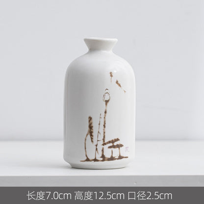 Керамическая ароматическая бутылка творческий дом мини -керамическая ваза украшения гидропонные цветы