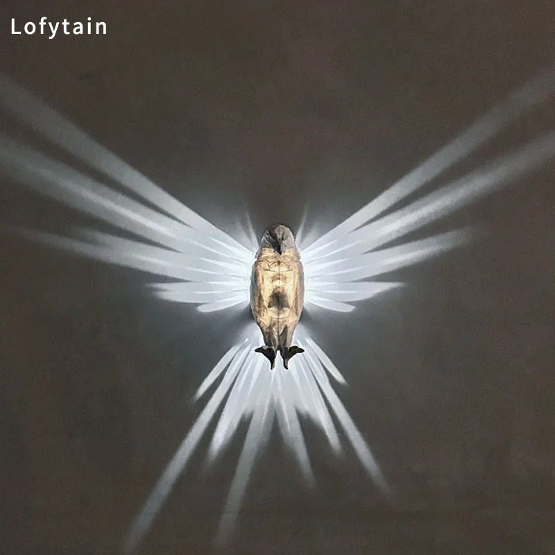 Lofytain LED Eläinten projektio -lampun pöllö leijona Eagle Night Light Animal Wall Sconce Study Makuuhuoneen sisustuskoristeet