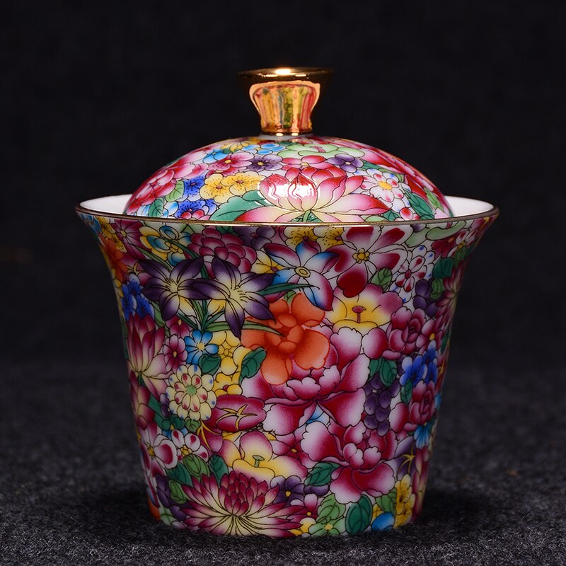 175 ml Jingdezhen hieno pastelli tee Tureen käsintehty Gaiwan Ceramics Tea Bowl Kiina TEA -AVARVIKKEET KOTIVUOTTEET