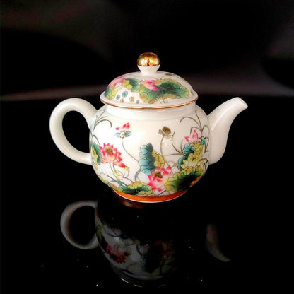 Chinesische Jingdezhen Vintage Porzellan Zubehör Infuser Teekanne Samovar mit Sieb Zeremonie für Te Guan Yin Oolong Grüner Tee 