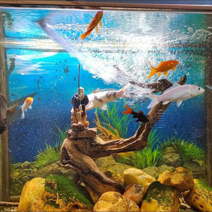Ceramics Fisherman Boat Figurinas para Aquarium Fish Tank Lanscape Bonsai Rockery Ornamy Decoración del jardín de hadas Decoración del hogar