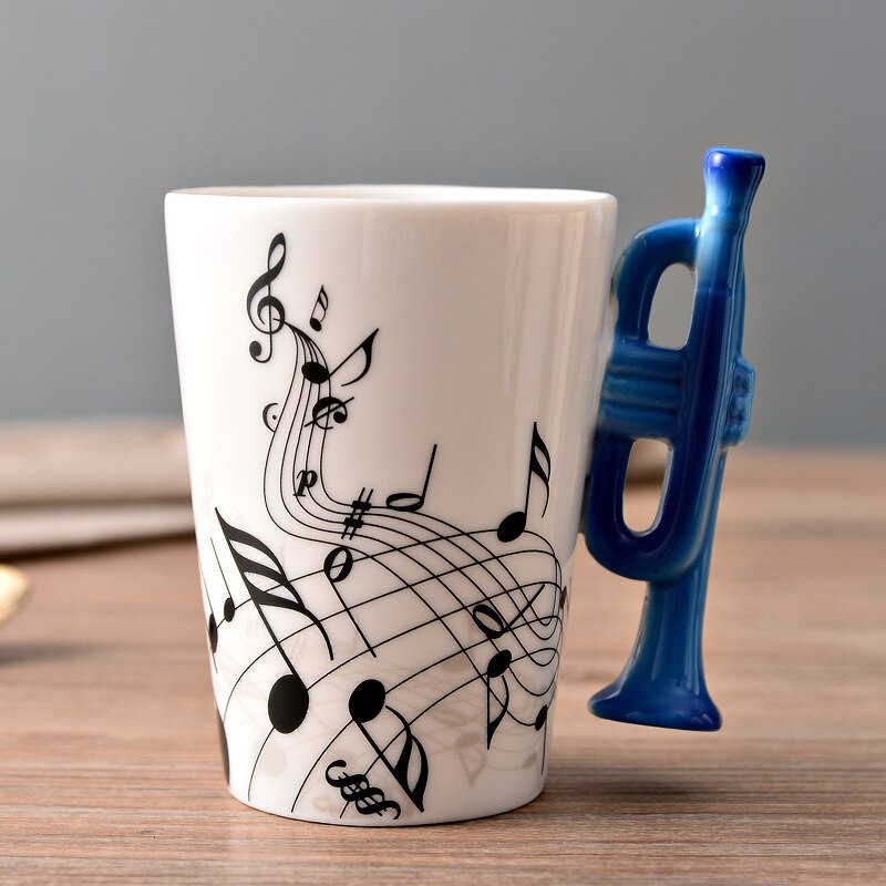 Uutuusmusiikki Note Cup Ceraamic Guitar Coffee -mukit persoonallisuus Tee/maito/mehu/sitruunavesipullo Joulun syntymäpäivälahja